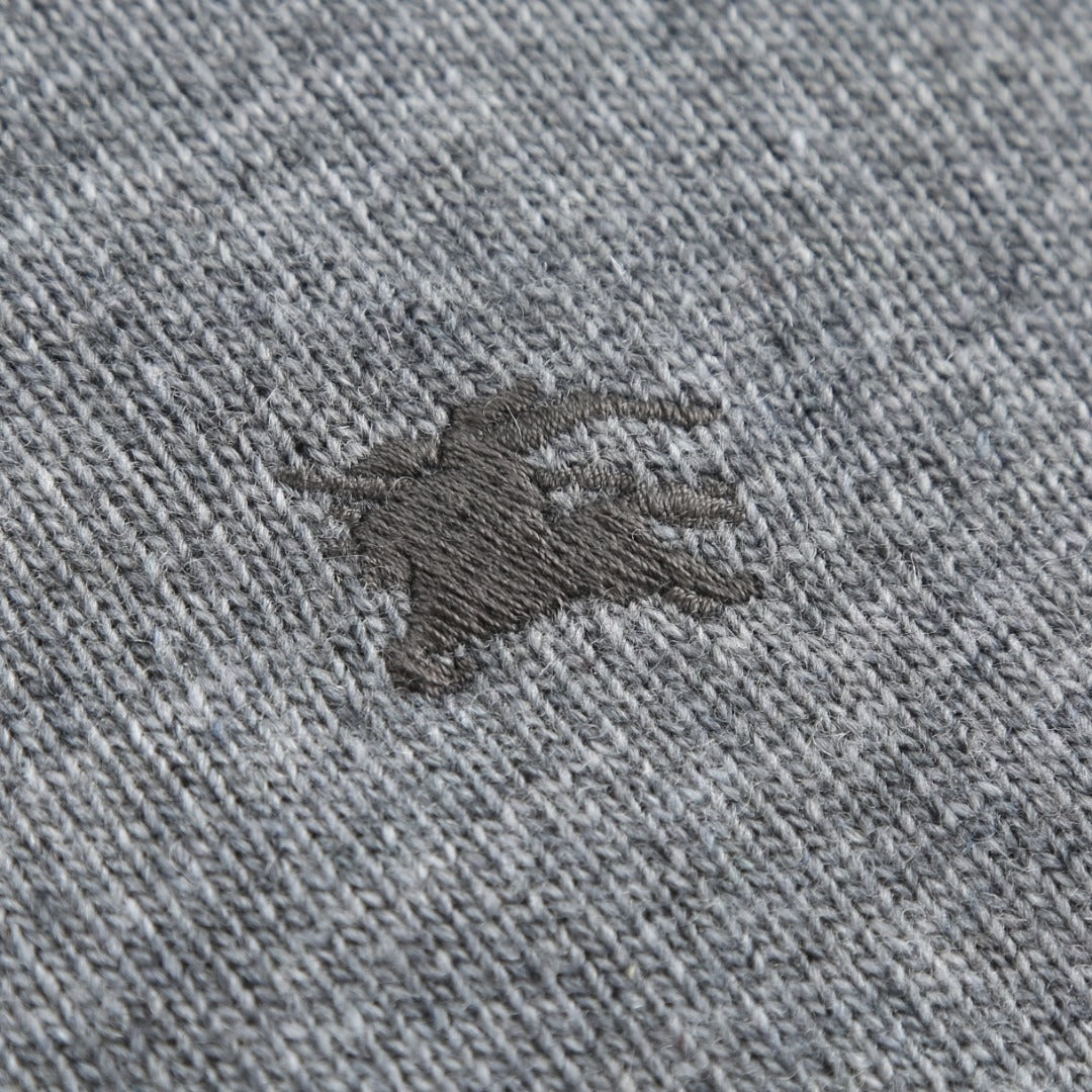 Burberry Men's Grey Half - Zip Cashmere Sweater With Logo