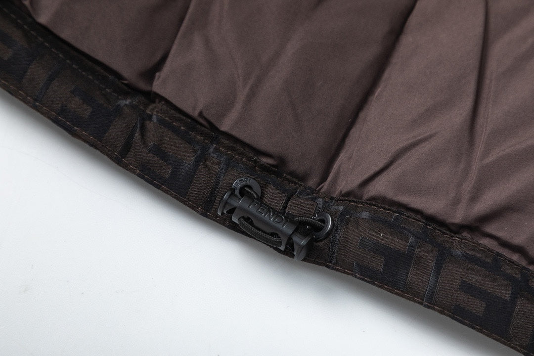 Fendi Stylish Down Jacket With Signature Patterns And Hood