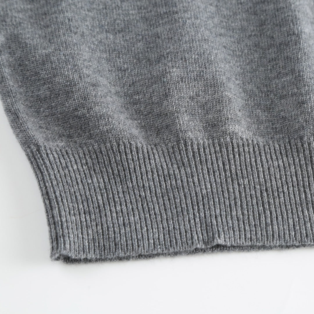 Burberry Men's Grey Half - Zip Cashmere Sweater With Logo