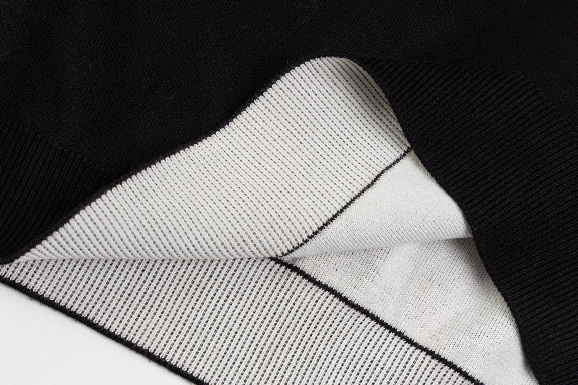 Dior Black Sweater With Contrast Collar For Fashion