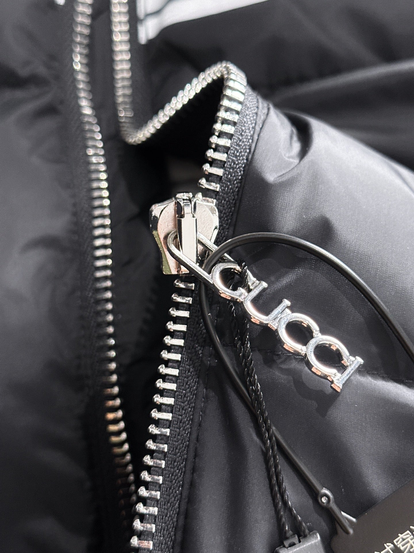 Gucci Black Hooded Down Jacket With Brand Logo Stripe