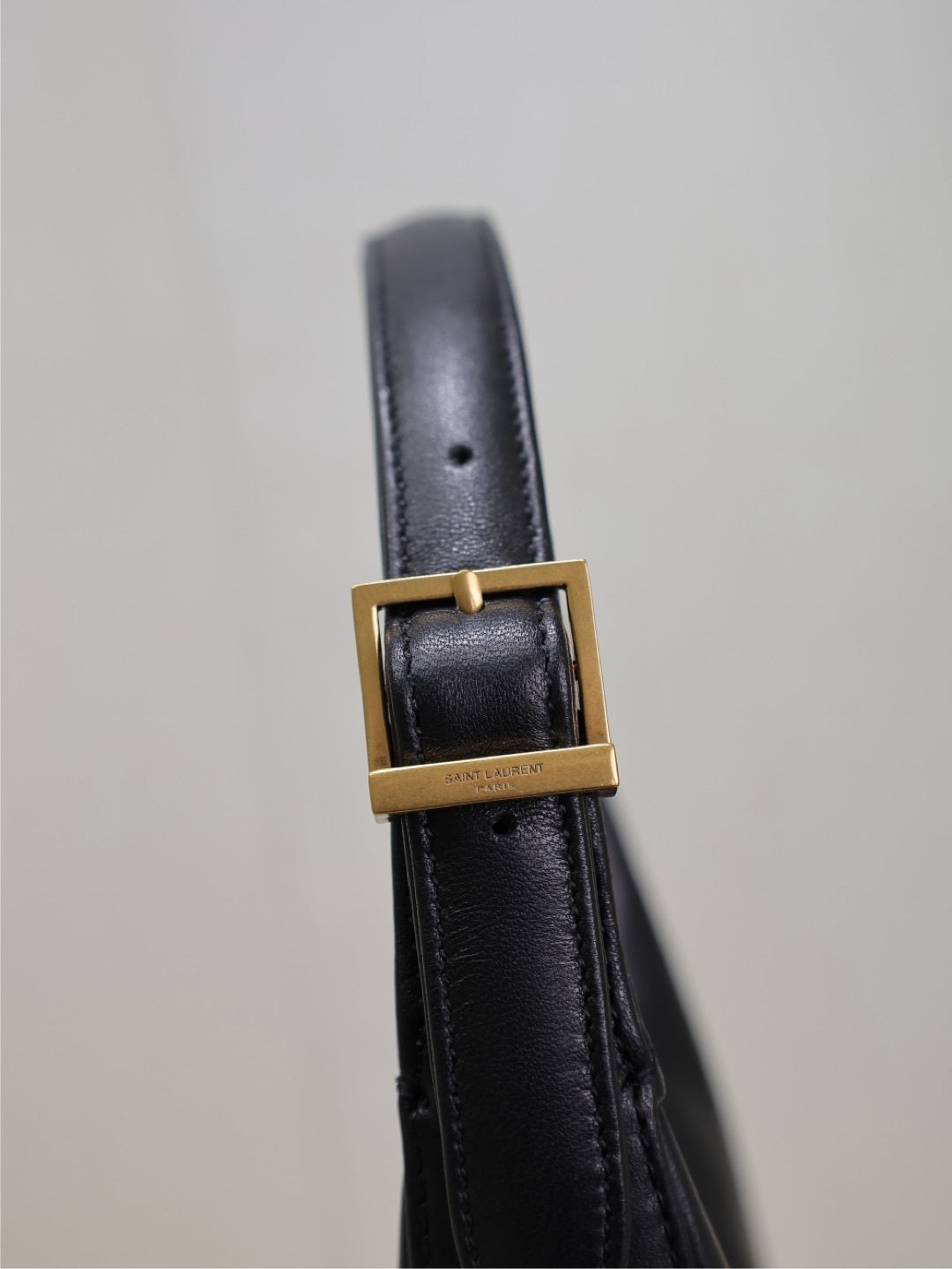 YSL CALYPSO Black Leather Hobo Bag With Iconic Gold Logo 791484