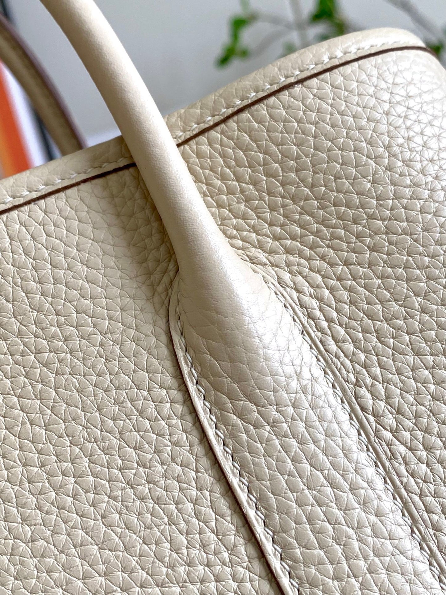 Elegant Hermes Garden Party Handbag in Creamy White Leather 3113