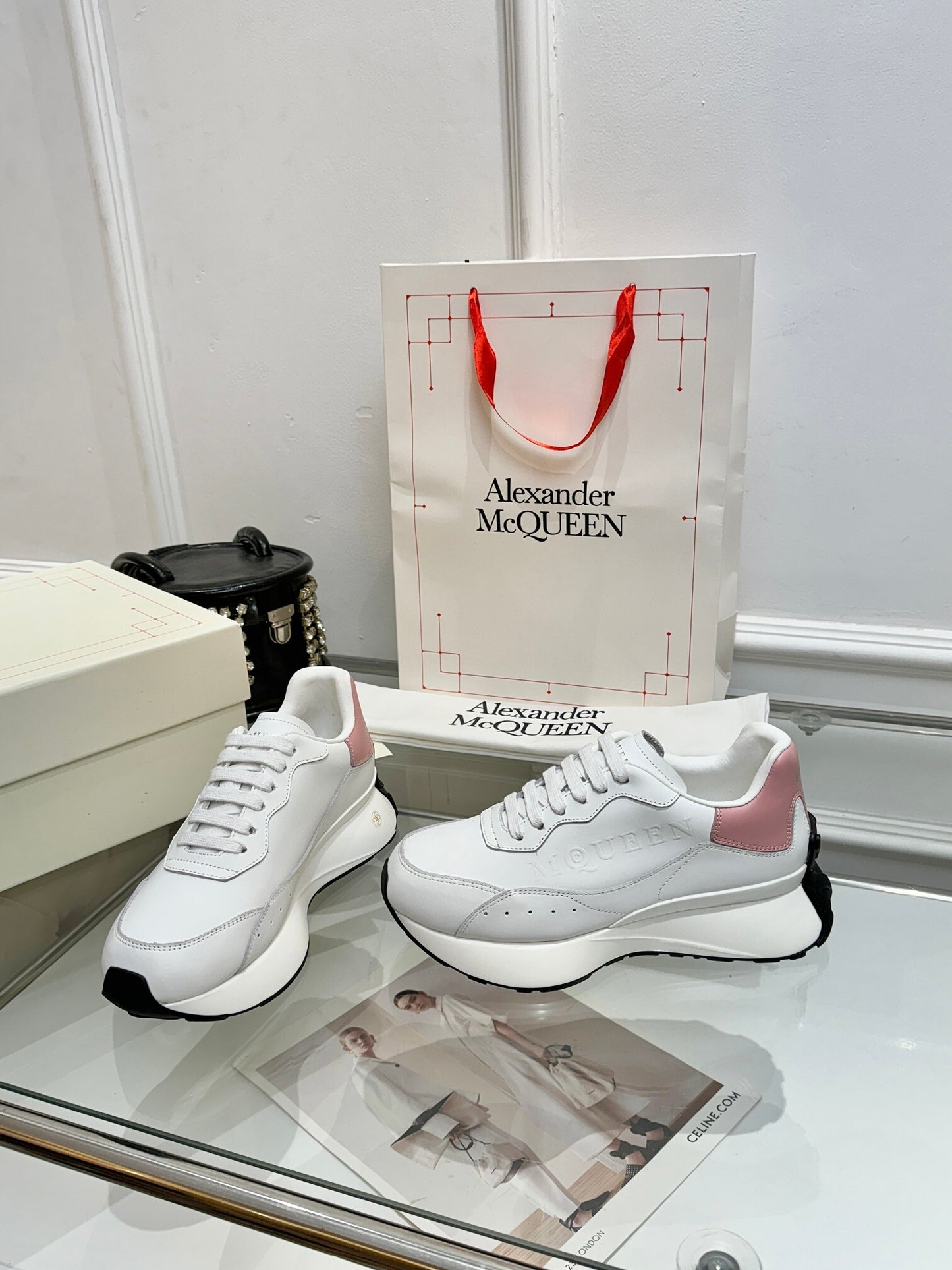 Alexander McQueen Unisex Oversized Sneakers With Metallic Heel Accents