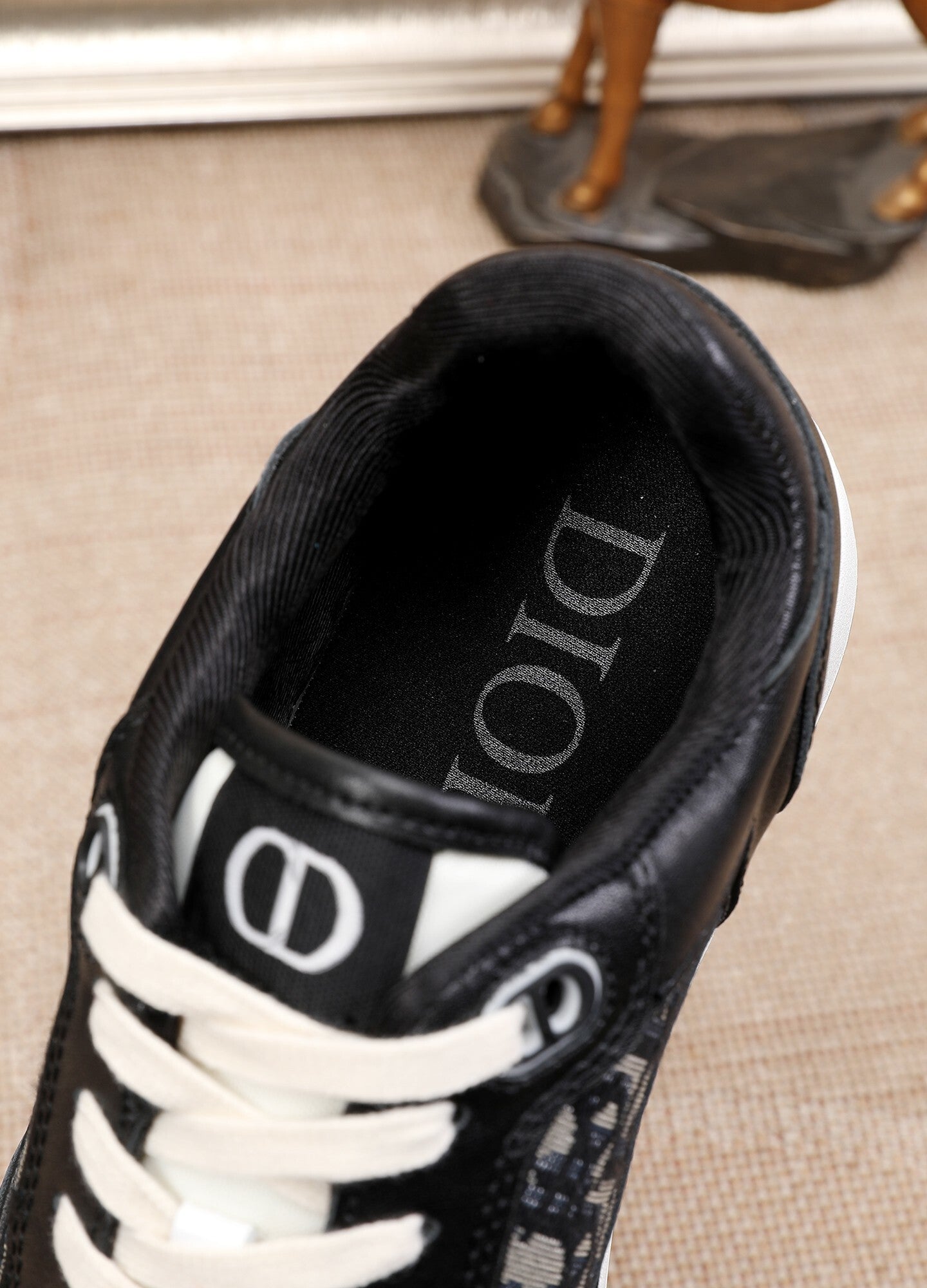 Dior Mens Sneakers Luxury Leather Casual Shoes With Oblique Pattern