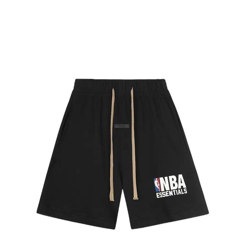 Fear of God Essentials Black NBA Logo Drawstring Men's Shorts