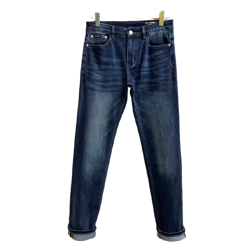 Dolce & Gabbana Dark Blue Denim Jeans With Rolled - Up Cuffs