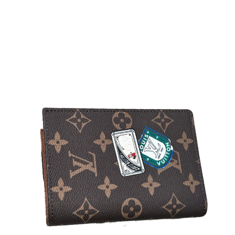 Unique Louis Vuitton Monogram Wallet With Novelty Patches For Fashion Enthusiasts M01946