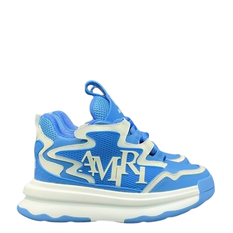 Unisex Amiri Blue And White Chunky Platform Sneakers With Branding