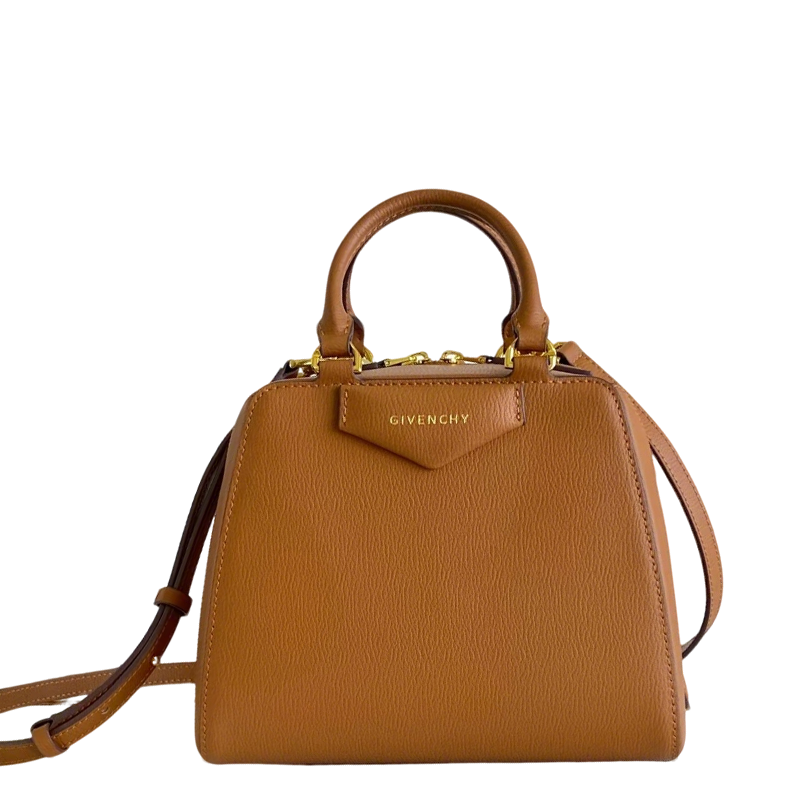 Elegant Givenchy Anyigona Cube Brown Leather Top - Handle Crossbody Bag 1319