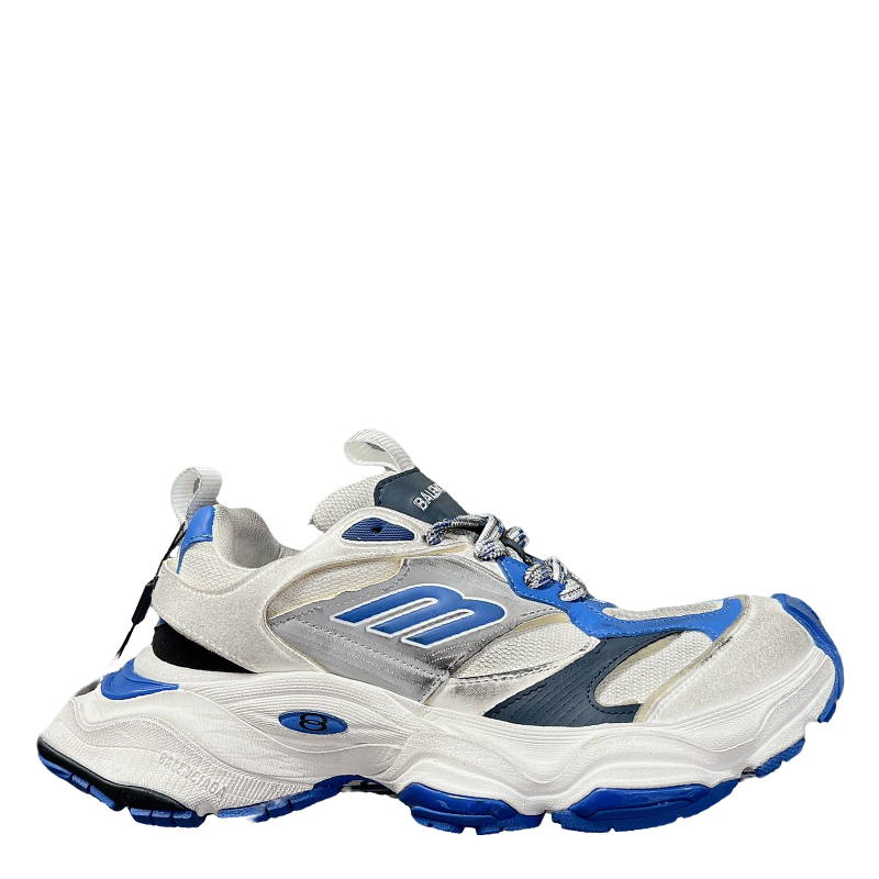 Balenciaga Style Chunky Sneakers With Blue Details For Fashionable Looks