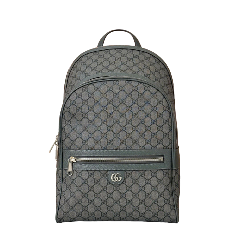 Fashionable Gray Gucci Backpack With Signature GG Pattern And Functional Design 821938