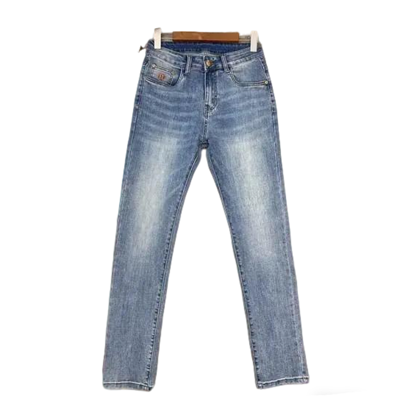 Hermes Men's Jeans With Light Wash And Exquisite Craftsmanship