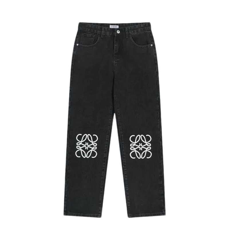 Loewe Men's Fashionable Denim Jeans With Unique Brand Patterns For Stylish Looks