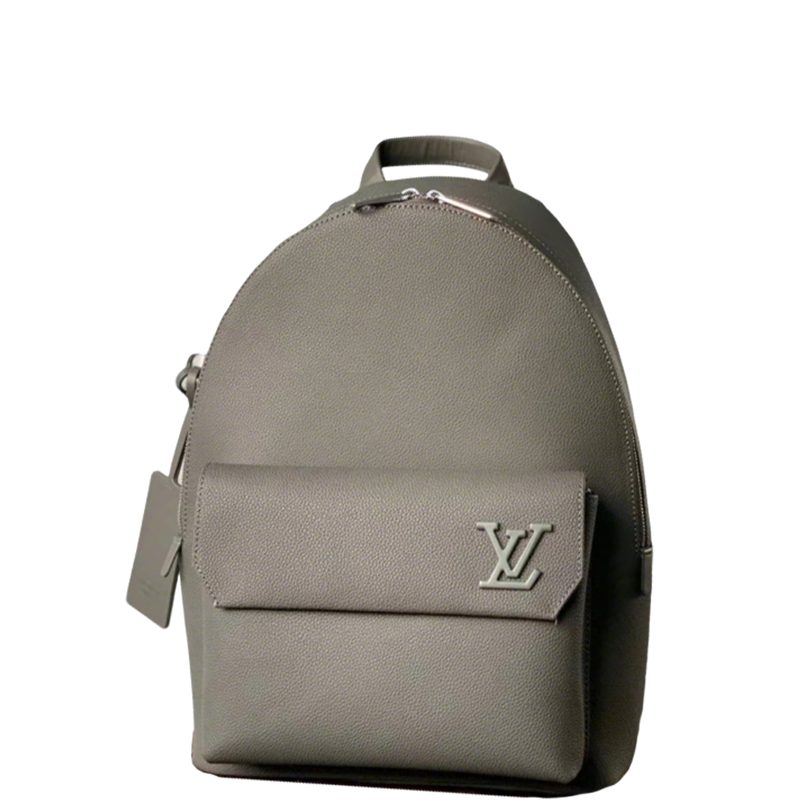 Sleek Gray Louis Vuitton Backpack Crafted From Premium Leather For Modern Style