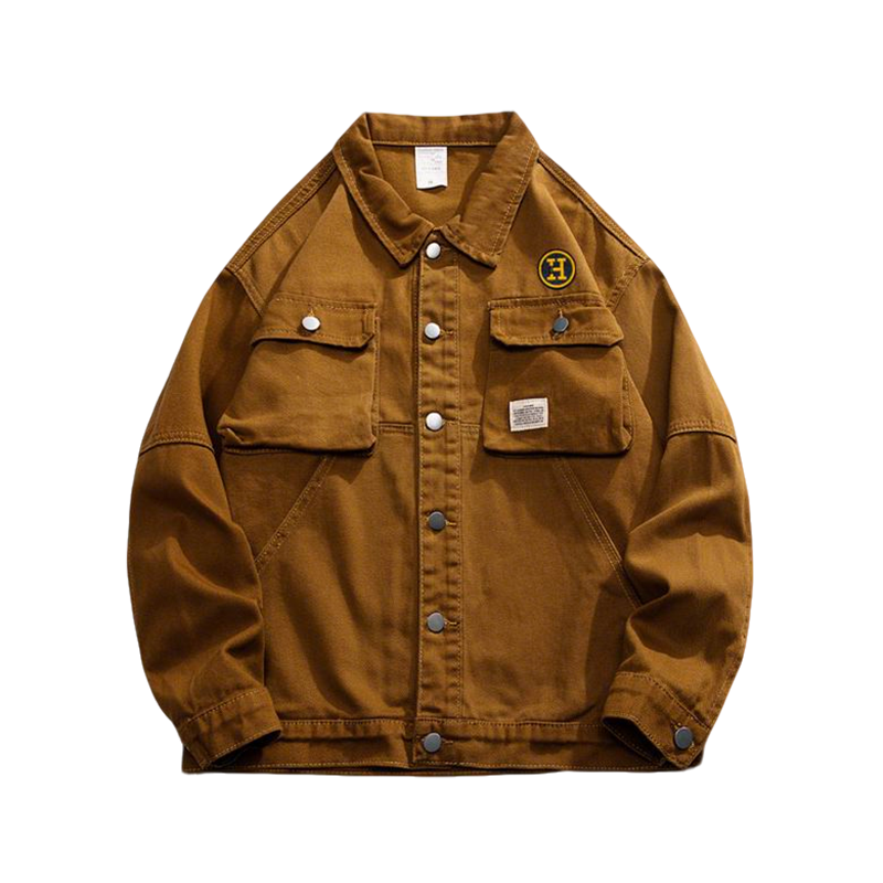 Hermès Brown Cargo Jacket With Signature Logo Patch