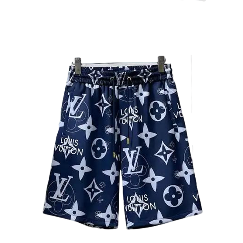Louis Vuitton Men's Navy Blue Monogram Drawstring Shorts