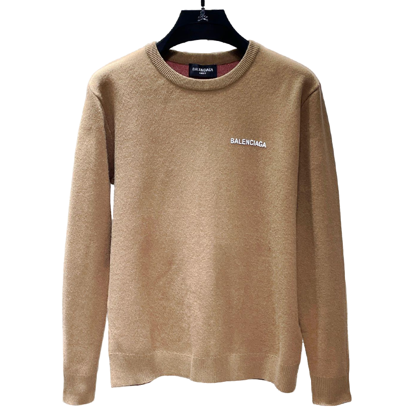 Balenciaga Beige Crew Neck Sweater With Brand Logo