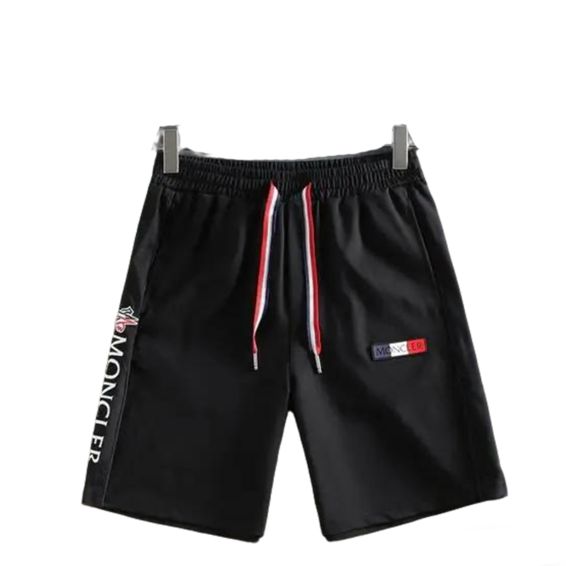 Moncler Men's Black Drawstring Shorts with Brand Detailing