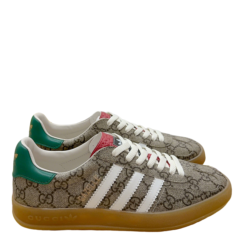 Gucci x Adidas Gazelle GG Canvas Sneakers With Colorful Accents