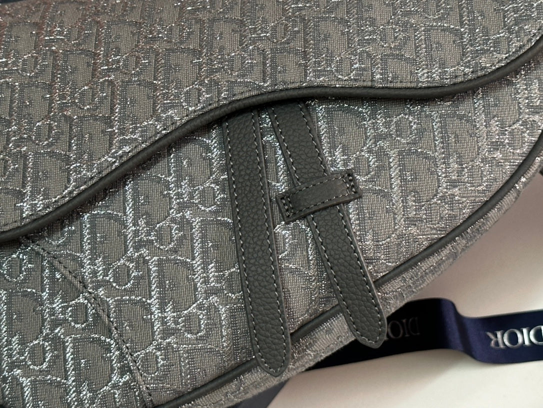 Stylish Dior Saddle Bag With Signature Monogram And Adjustable Strap 93305