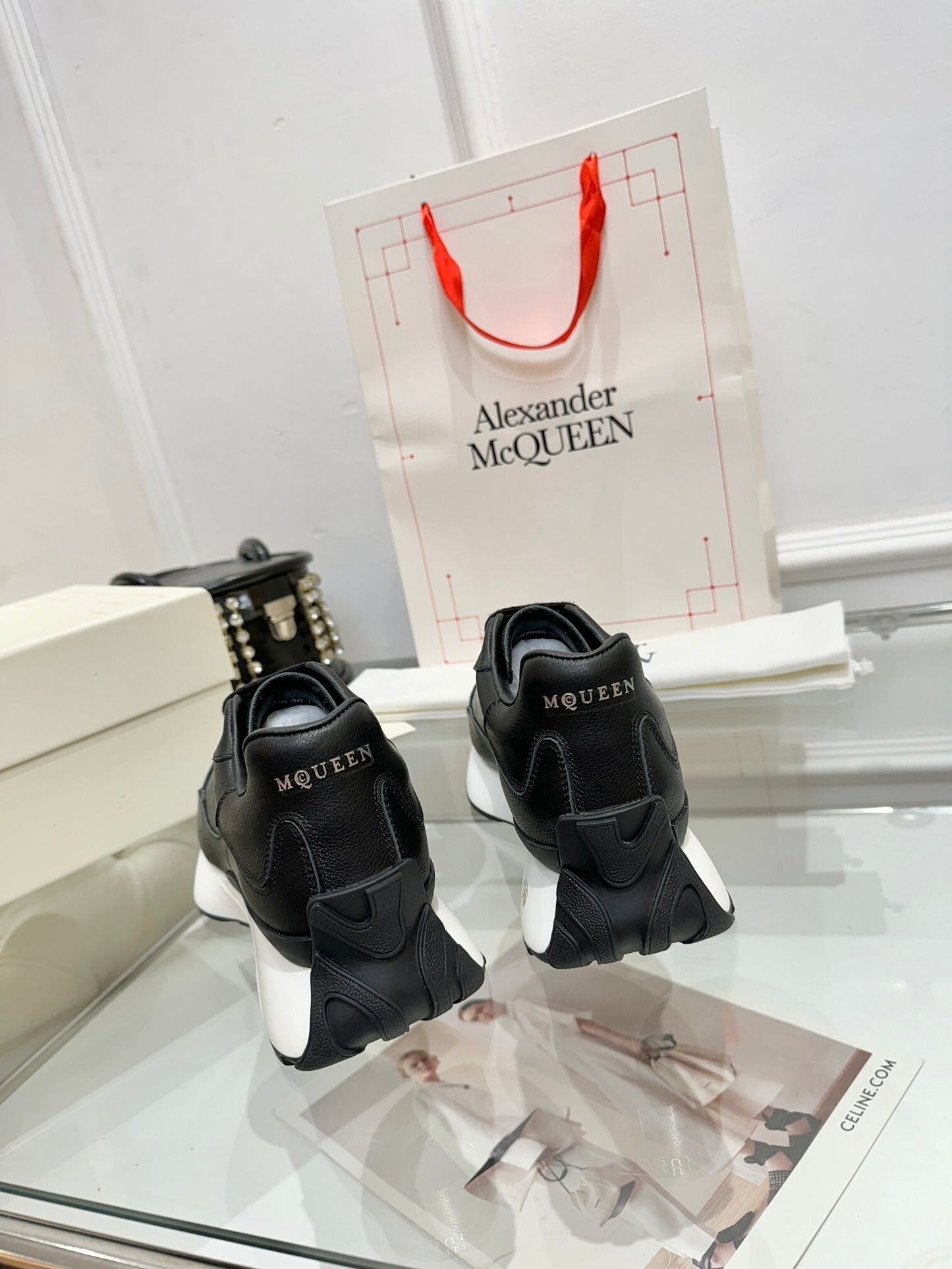 Alexander McQueen Unisex Oversized Sneakers With Metallic Heel Accents