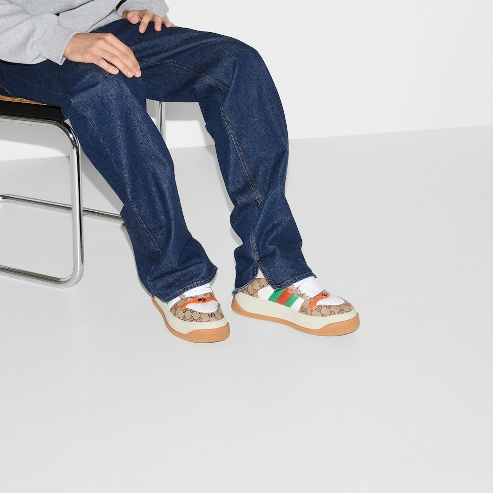 Gucci Unisex Sneakers With GG Monogram And Web Stripes