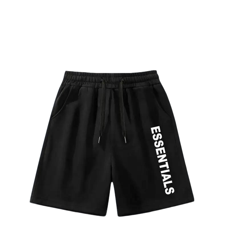 Fear of God Essentials Black Drawstring Casual Men's Shorts