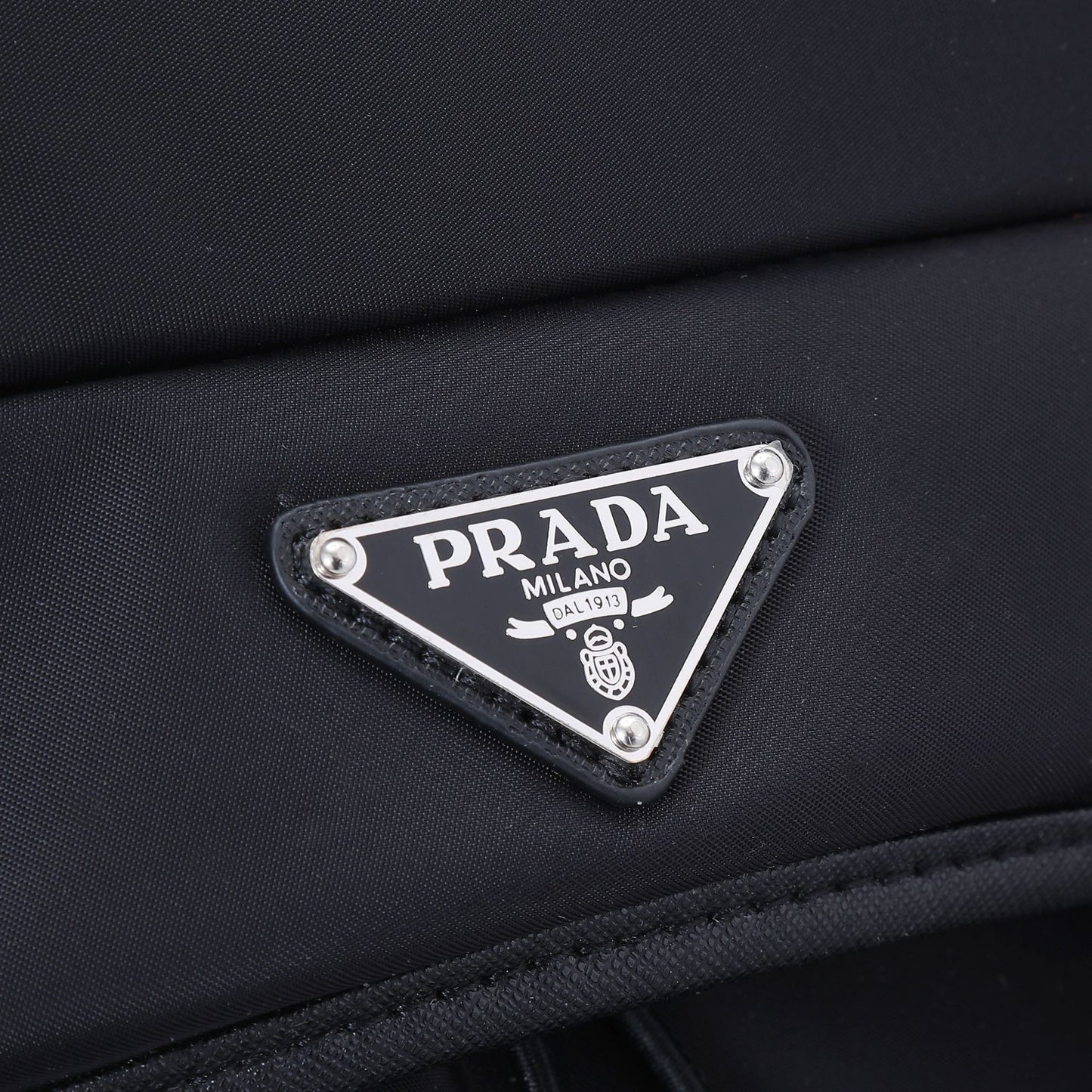 Prada Black Nylon Backpack With Multiple Pockets And Signature Logo 2VZ019