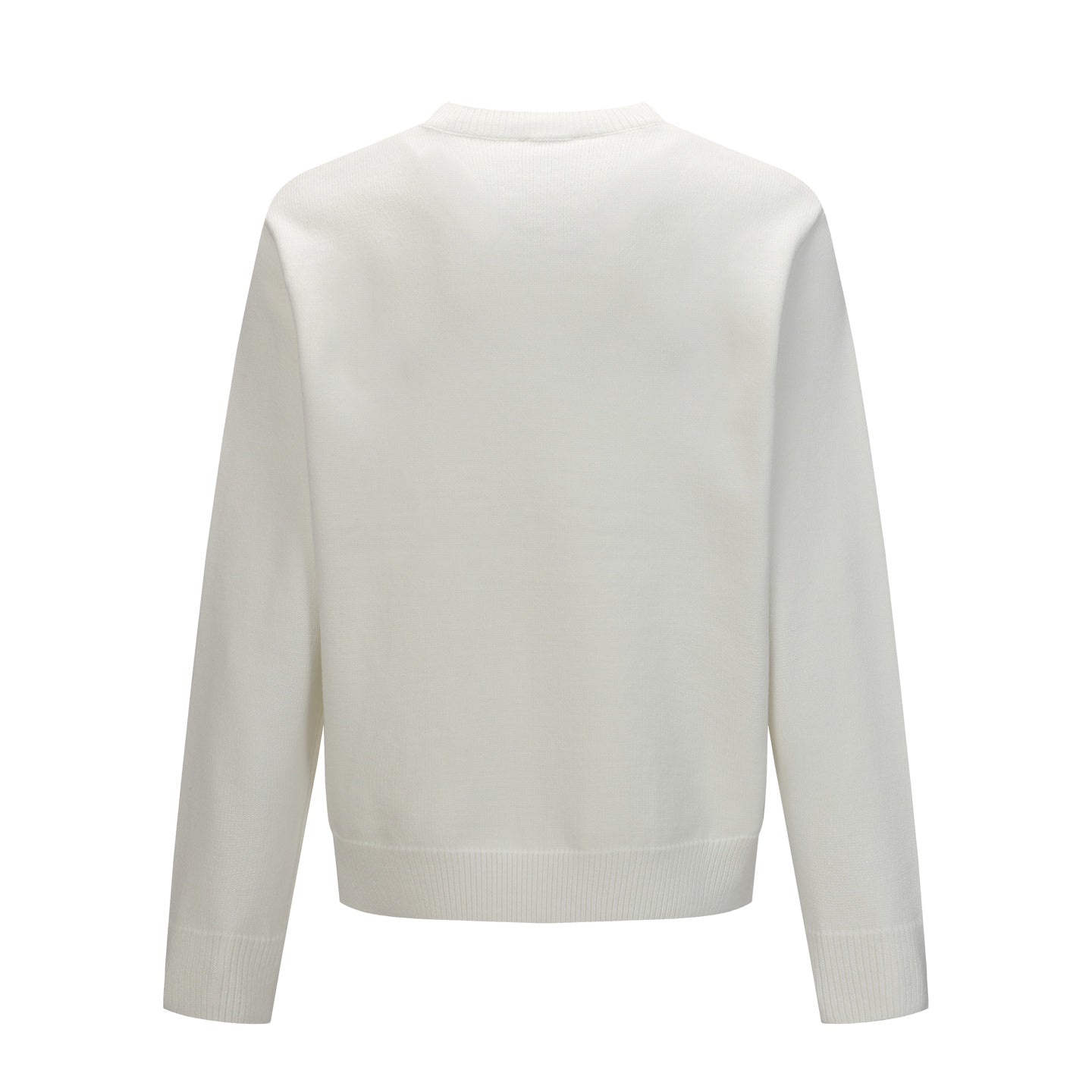Burberry Men's White Crew Neck Sweater With Equestrian Design