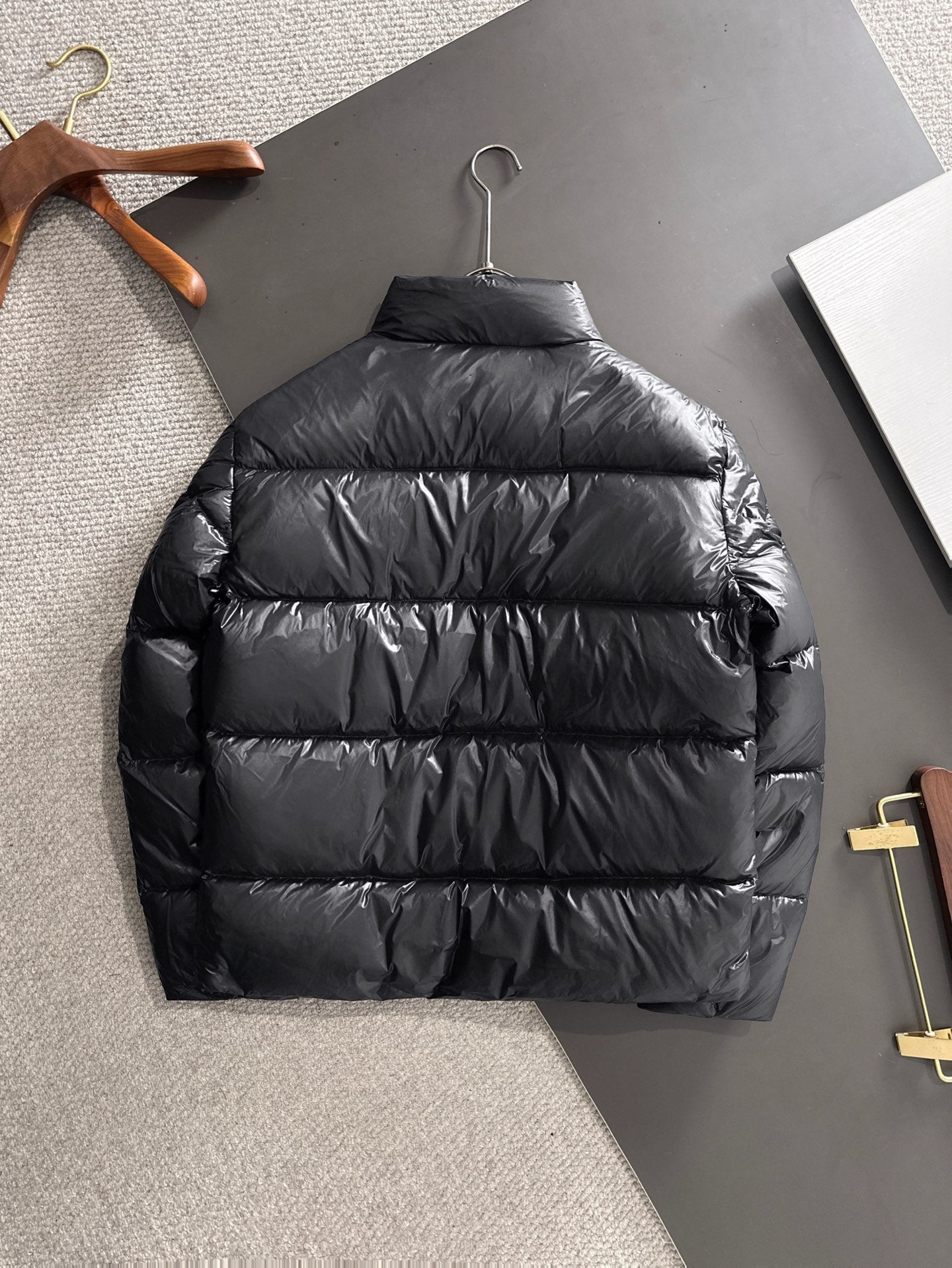 Gucci Black High - Neck Down Jacket With Brand Accents