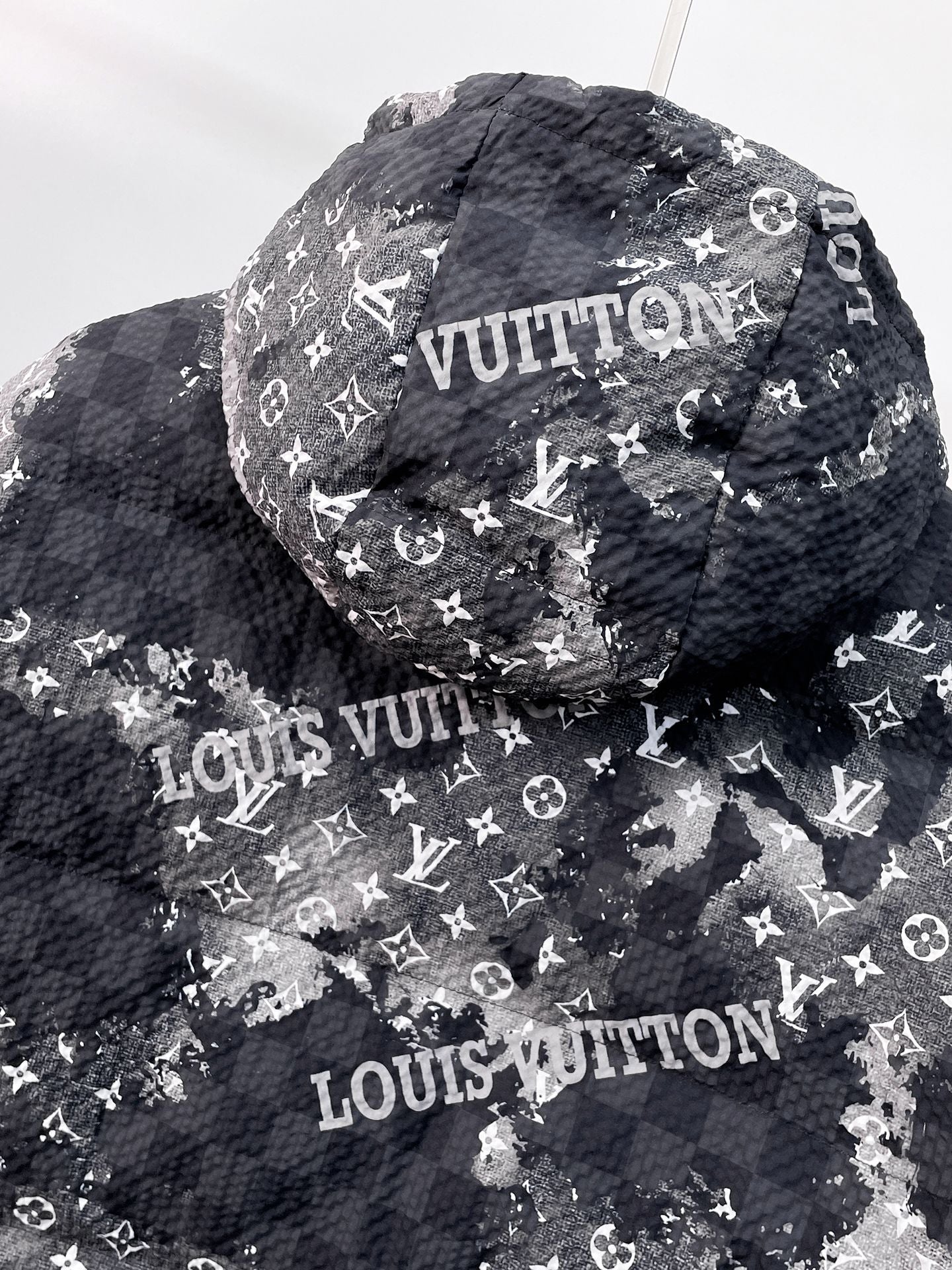 Louis Vuitton Hooded Down Jacket With Monogram And Logo Print