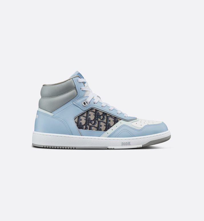 Dior Men's High Top Sneakers with Oblique Pattern and Adjustable Strap