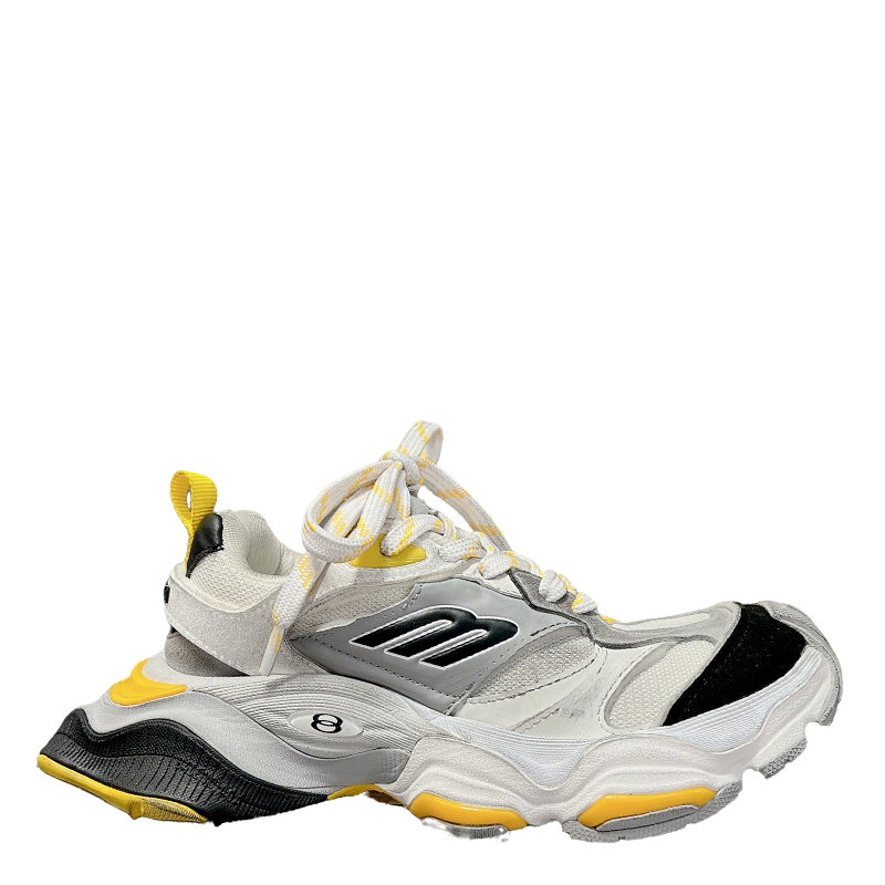 Balenciaga Inspired Chunky Sneakers With Yellow Accents For Trendy Outfits
