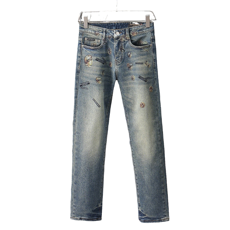 Dolce & Gabbana Light Blue Denim Jeans With Artistic Embellishments