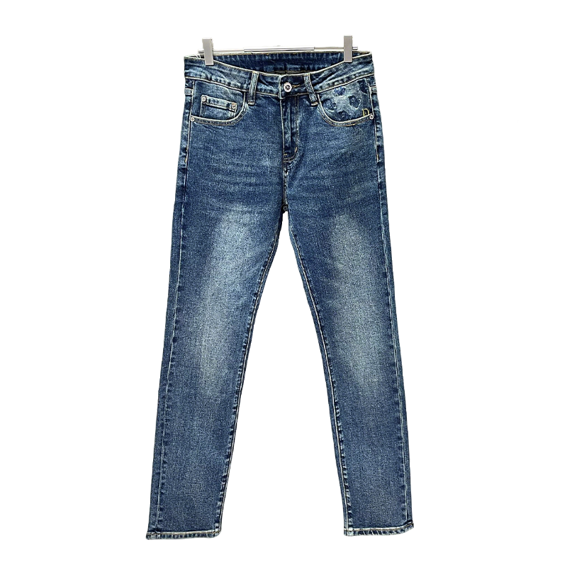 Dior Blue Denim Jeans With Signature Pattern Detail