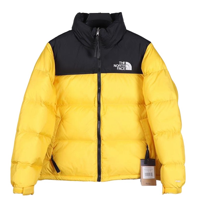 The North Face Yellow Black Puffer Jacket Warm Winter Outerwear