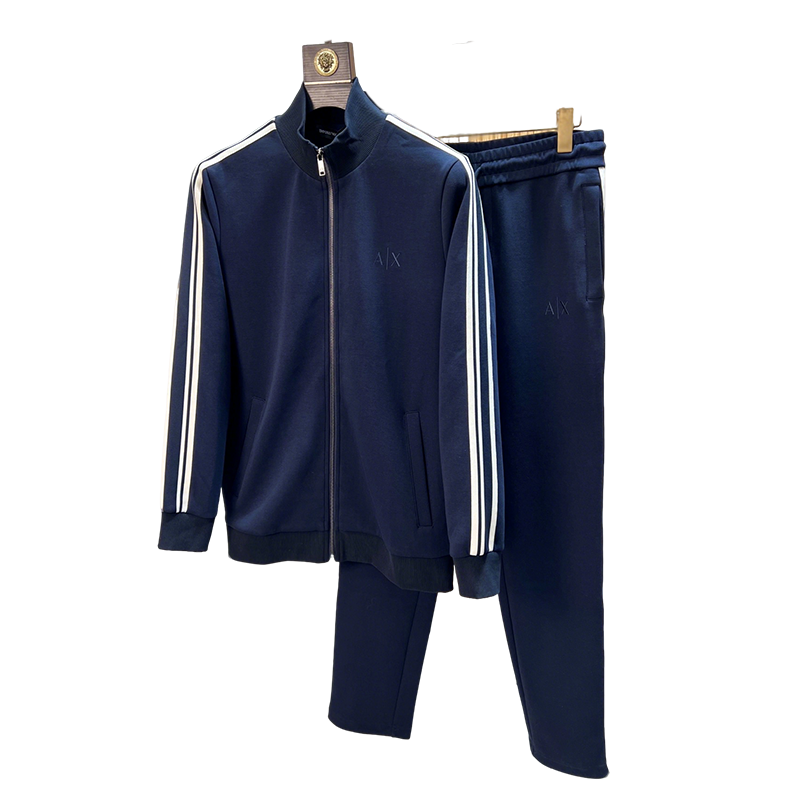 Armani Exchange Men's Navy Blue Tracksuit For Elevated Casual Style