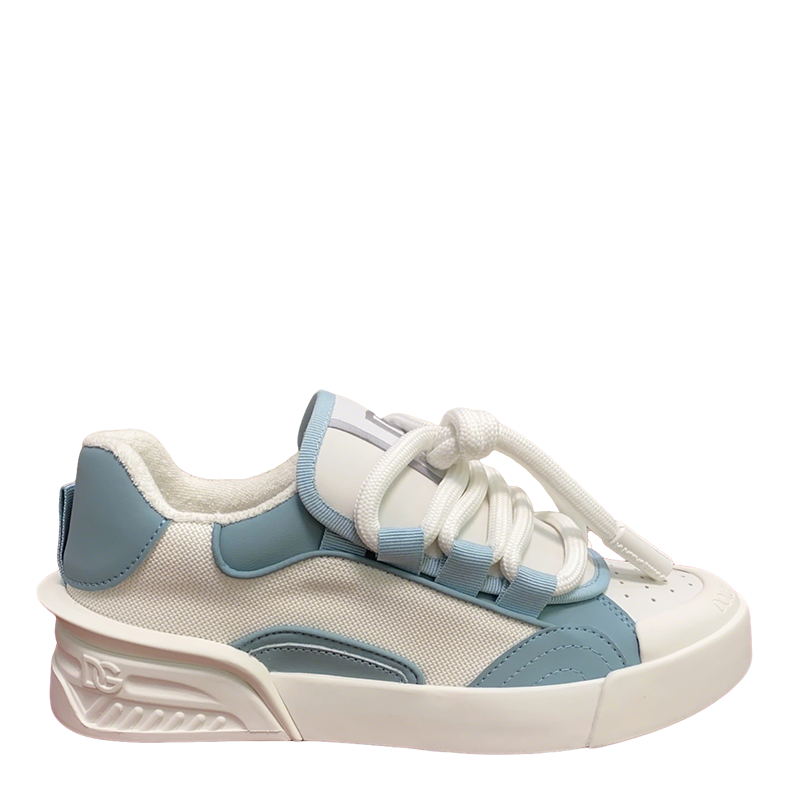 Dolce & Gabbana Unisex Blue And White Low - Top Sneakers With Branding