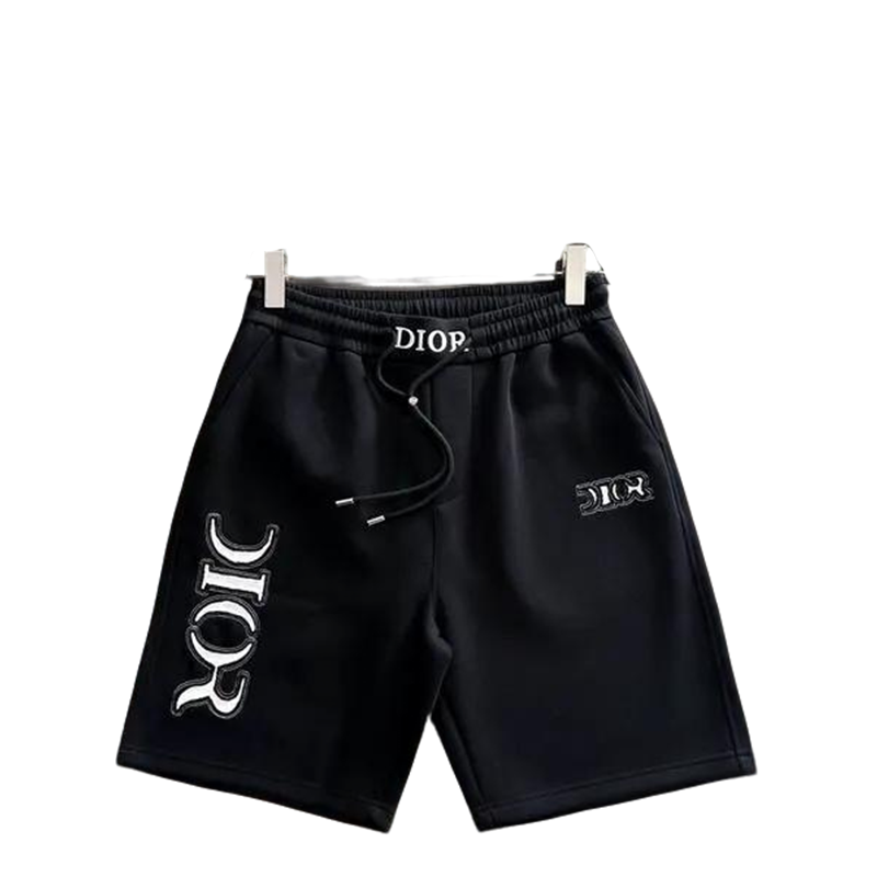 Dior Black Shorts With Prominent Brand Logo Detailing
