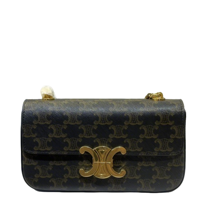 Celine shoulder bag Triomphe Patterned Chain Bag With Gold Logo Buckle 7992