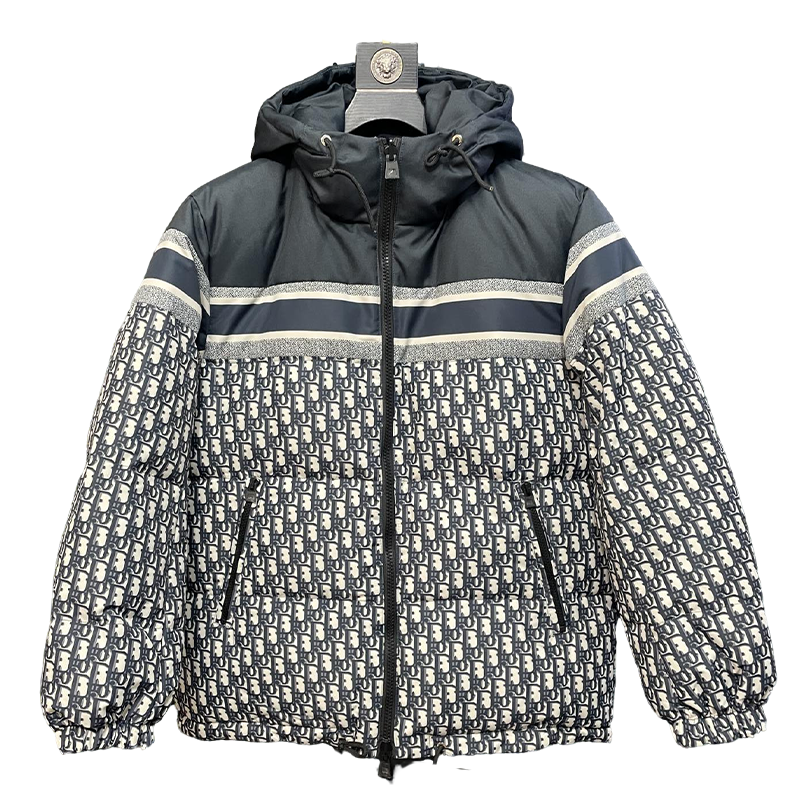 Chic Dior Monogram Puffer Jacket For Cold - Weather Fashion