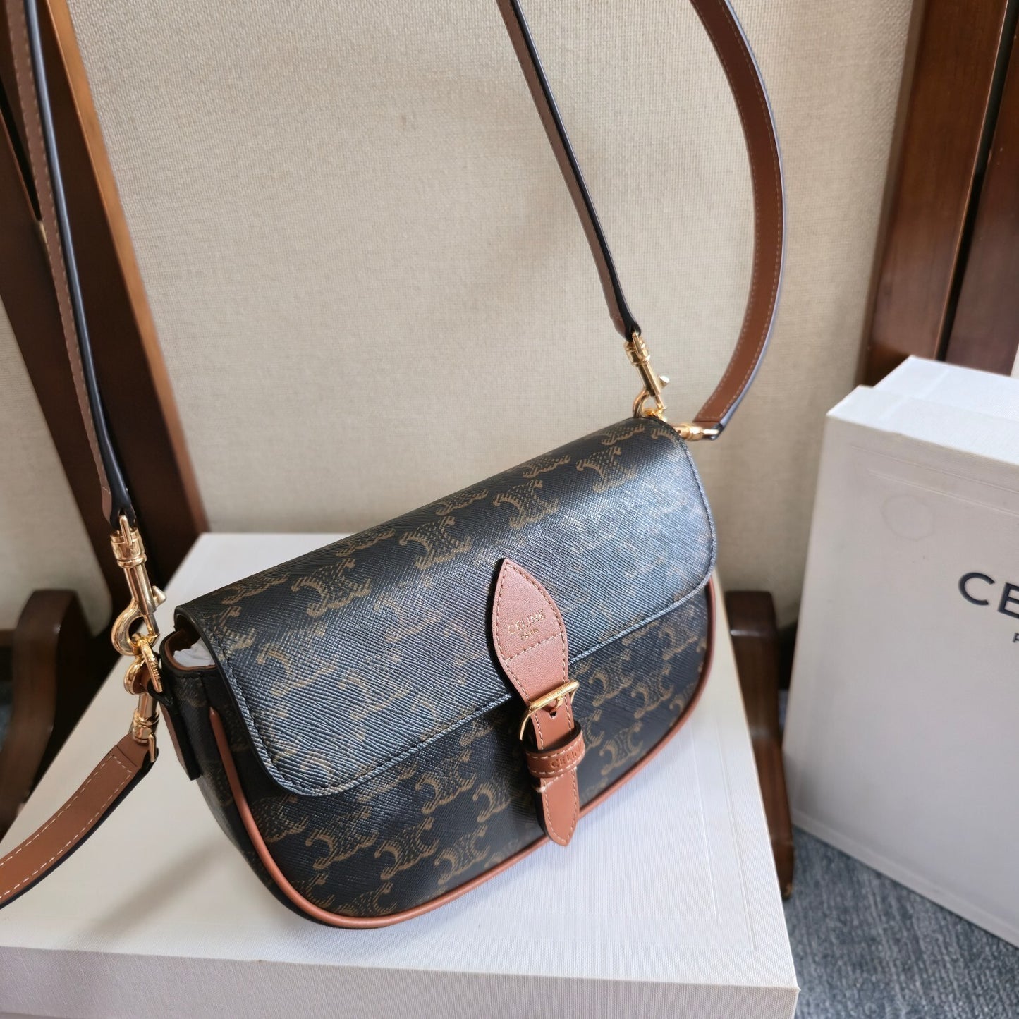 Classic Celine Folco Monogram Crossbody Bag For Fashion Enthusiasts 122652