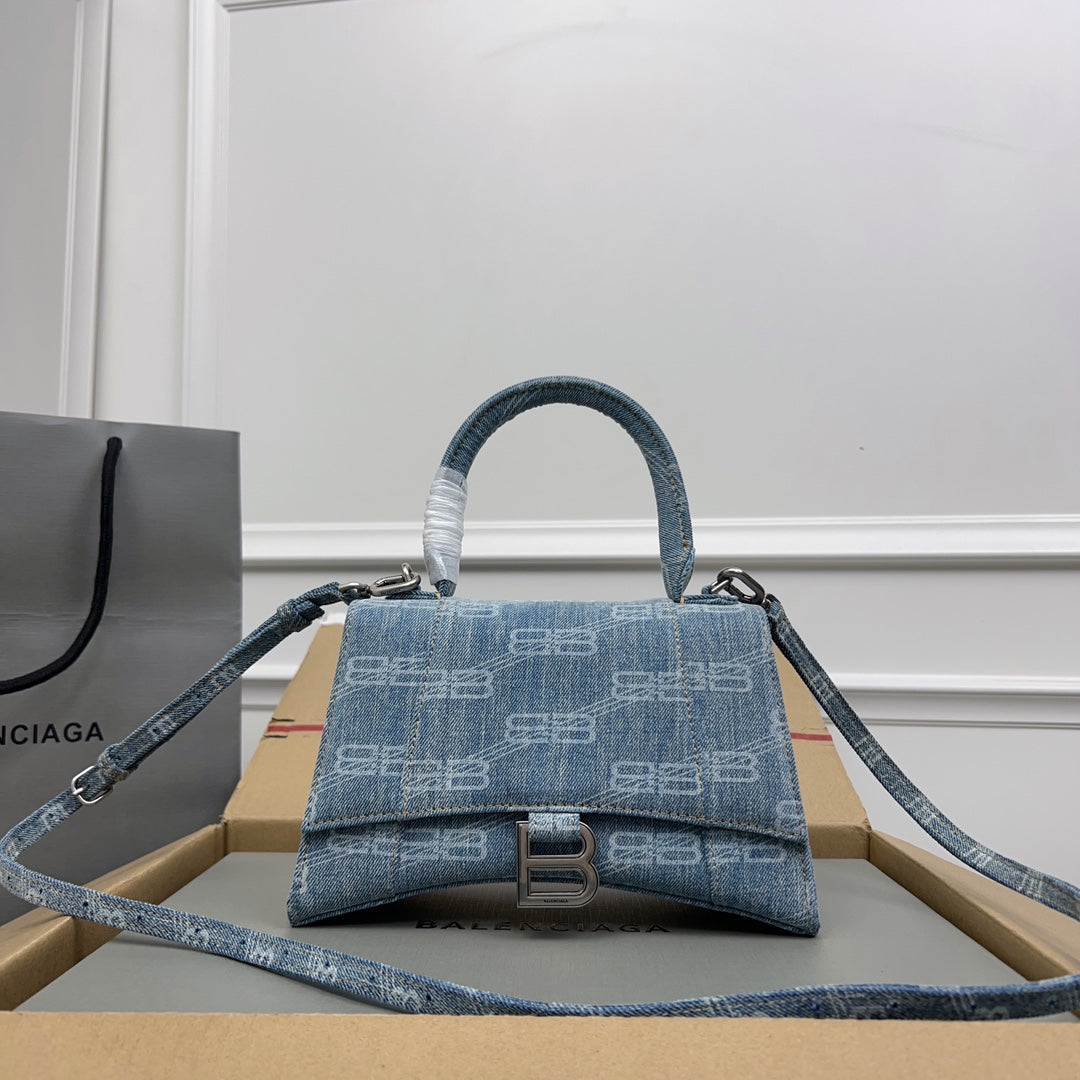 Balenciaga BB Monogram Pattern Handbag with Silver Hardware for Luxury Fashion Style No.2258