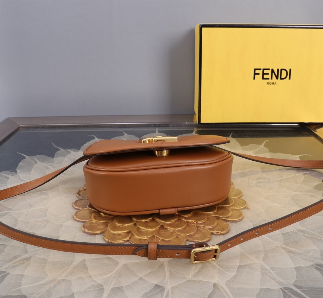 Stylish Fendi Saddle Bag With Iconic FF Buckle And Smooth Leather Finish 847