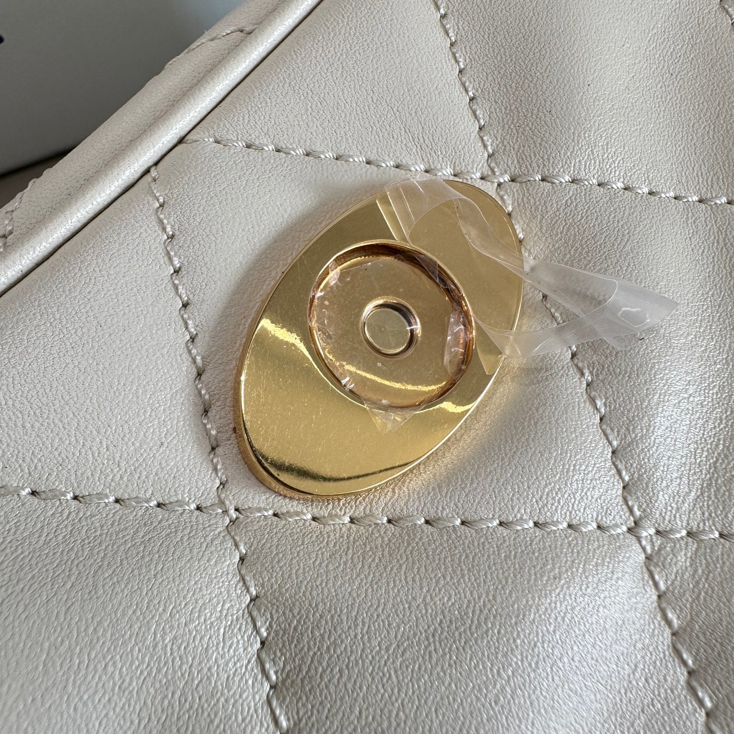White/Red/Black Quilted Burberry Crossbody Bag with Gold Chain Strap and Iconic Logo Style No.2641