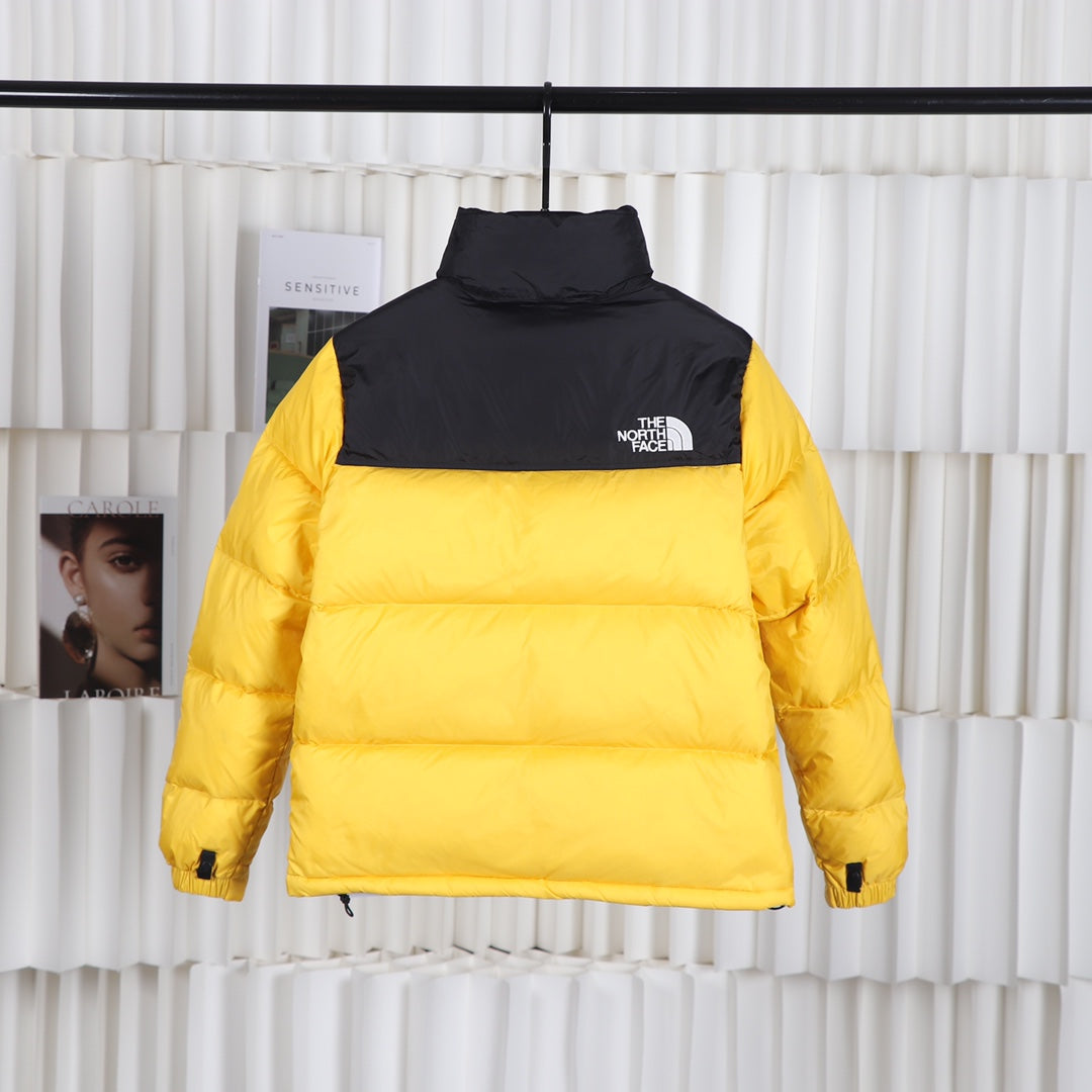 The North Face Yellow Black Puffer Jacket Warm Winter Outerwear