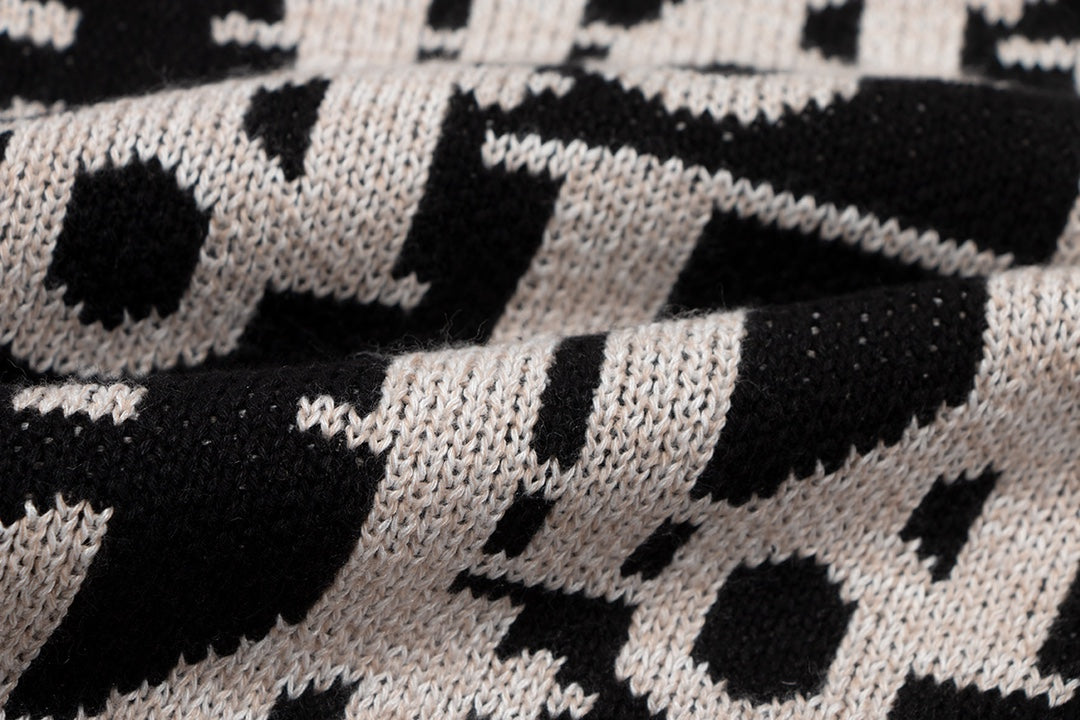 Dior Monogram Pattern Crew Neck Long Sleeve Fashion Sweater