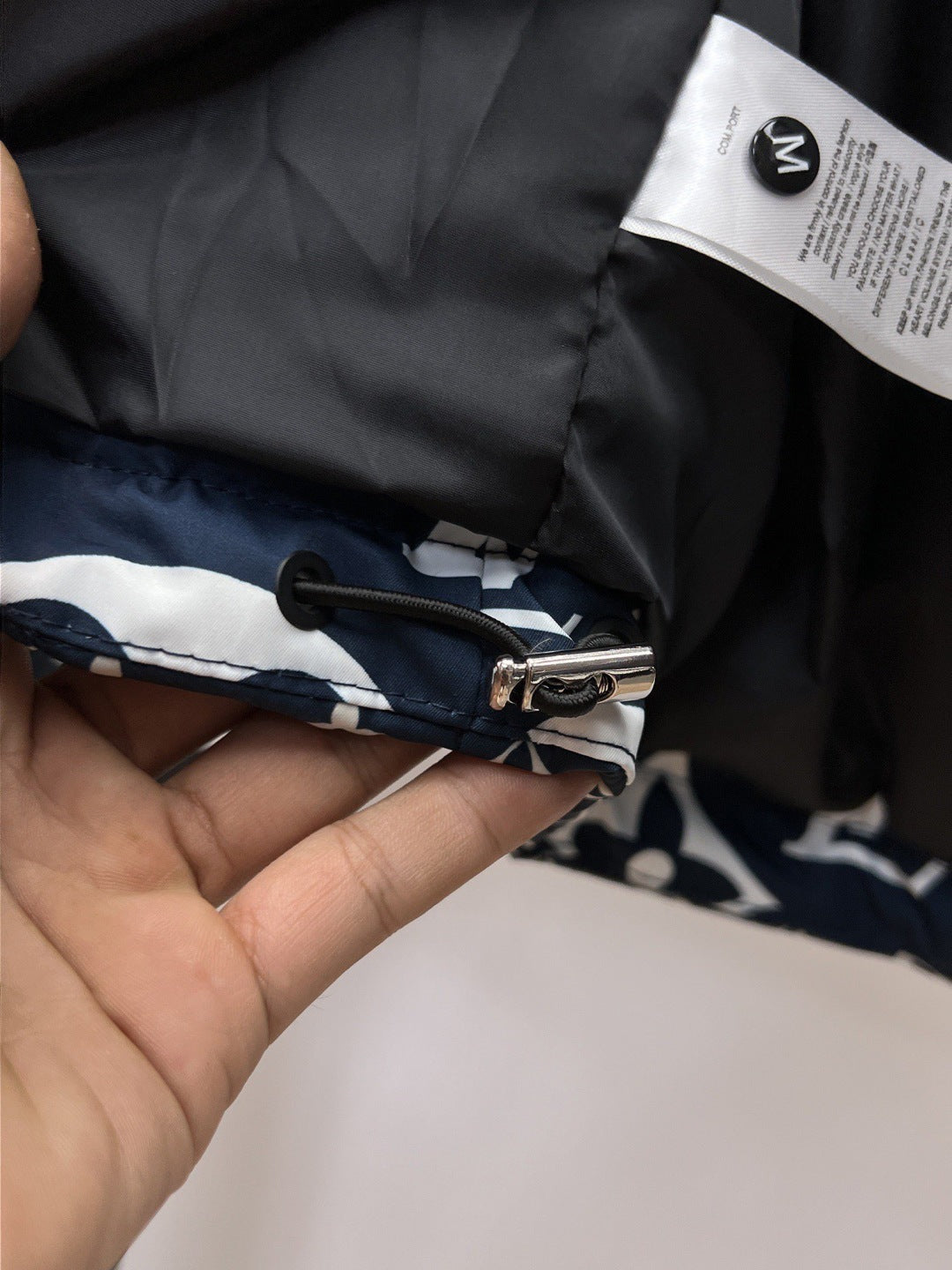Louis Vuitton Navy Blue Hooded Down Jacket With Monogram Patterns