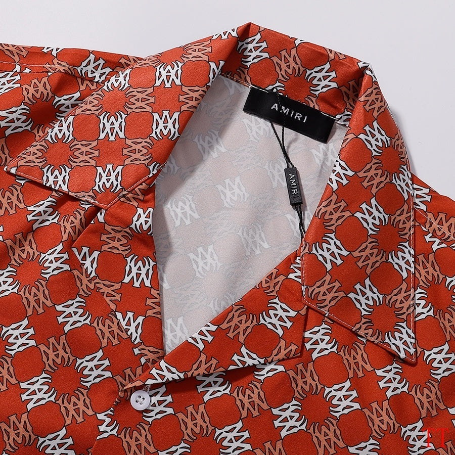 Men's AMIRI Red Patterned Short - Sleeve Shirt And Shorts Set